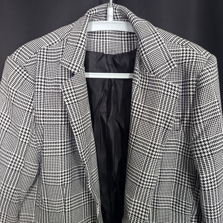 Herrar elegant bomull-blazer med houndstooth-mönster Mirla-Eva Jonsson