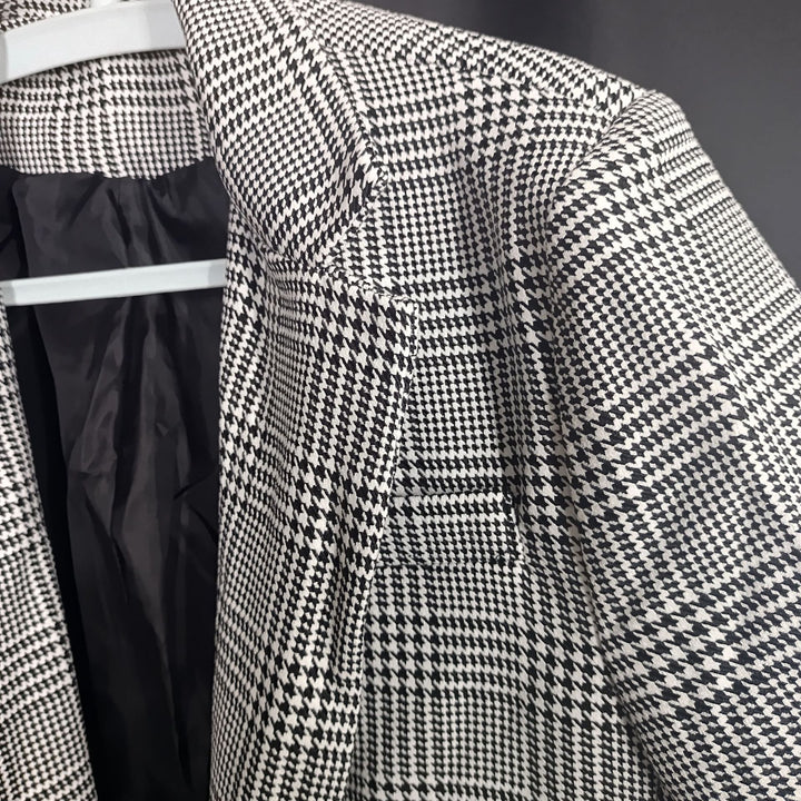 Herrar elegant bomull-blazer med houndstooth-mönster Mirla-Eva Jonsson