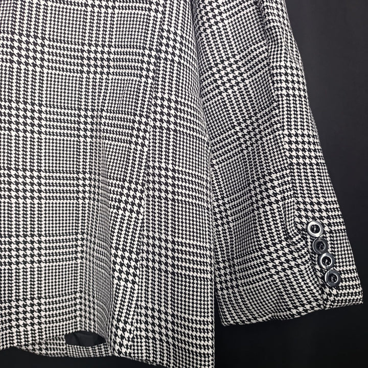 Herrar elegant bomull-blazer med houndstooth-mönster Mirla-Eva Jonsson