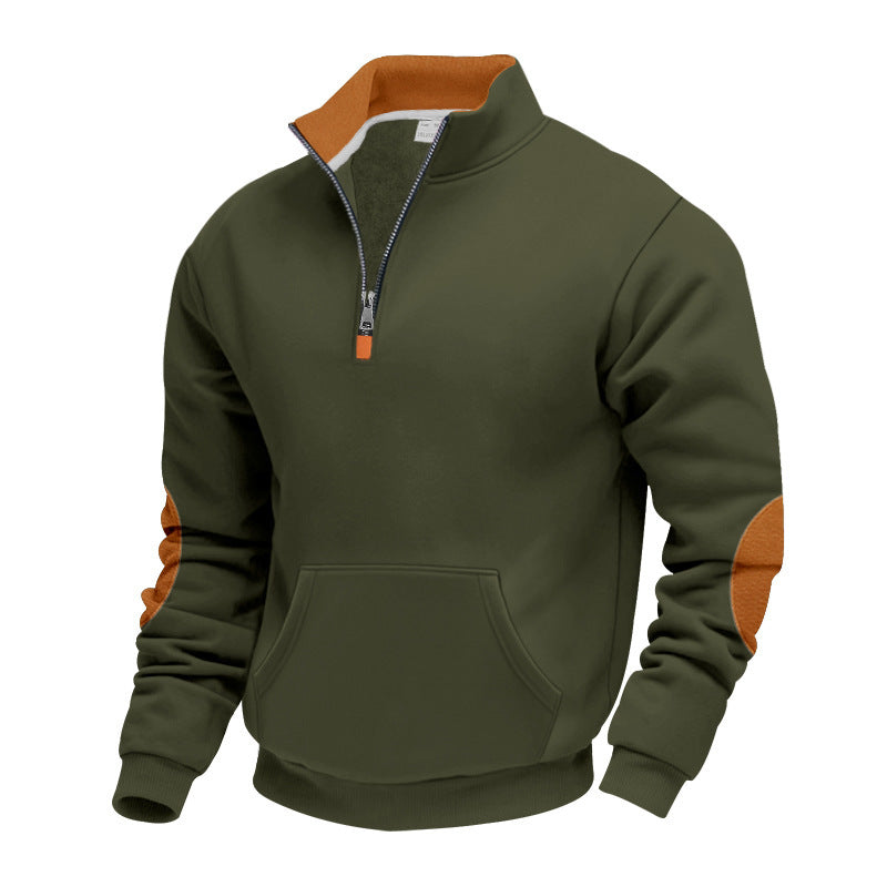 Herrar elegant fleece-pullover med hög krage och funktionell dragkedja Mirla-Eva Jonsson