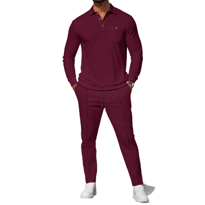 Herrar elegant fritids-set med modiga detaljer och andningsbara material Mirla-Eva Jonsson