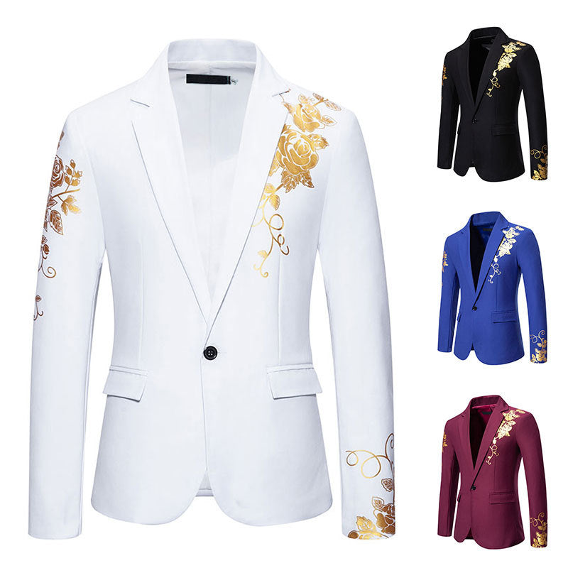 Herrar elegant kavaj med blommigt guld-design Mirla-Eva Jonsson
