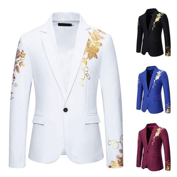 Herrar elegant kavaj med blommigt guld-design Mirla-Eva Jonsson