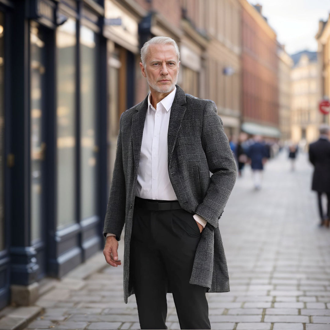 Herrar elegant klassisk rutjacka med dubbel knapprad Eva Jonsson-Eva Jonsson