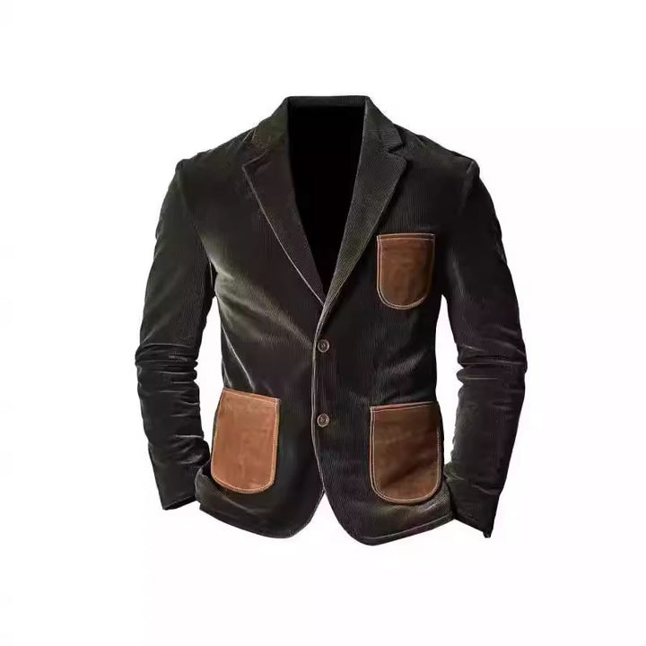 Herrar elegant kord-blazer med kontrastfickor Mirla-Eva Jonsson