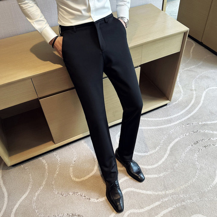 Herrar elegant kostymbyxa i lätt stretchmaterial med sidofickor Mirla-Eva Jonsson
