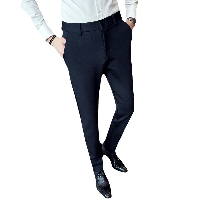 Herrar elegant kostymbyxa i lätt stretchmaterial med sidofickor Mirla-Eva Jonsson