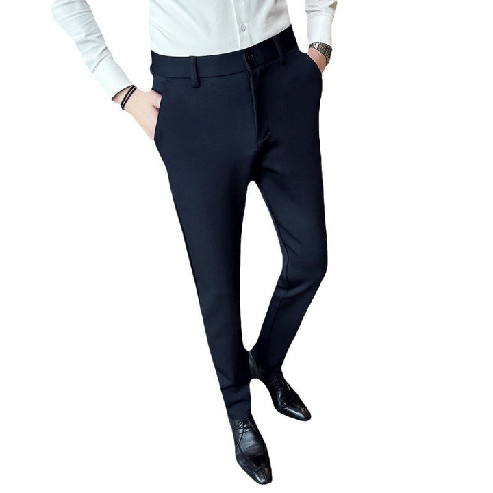 Herrar elegant kostymbyxa i lätt stretchmaterial med sidofickor Mirla-Eva Jonsson
