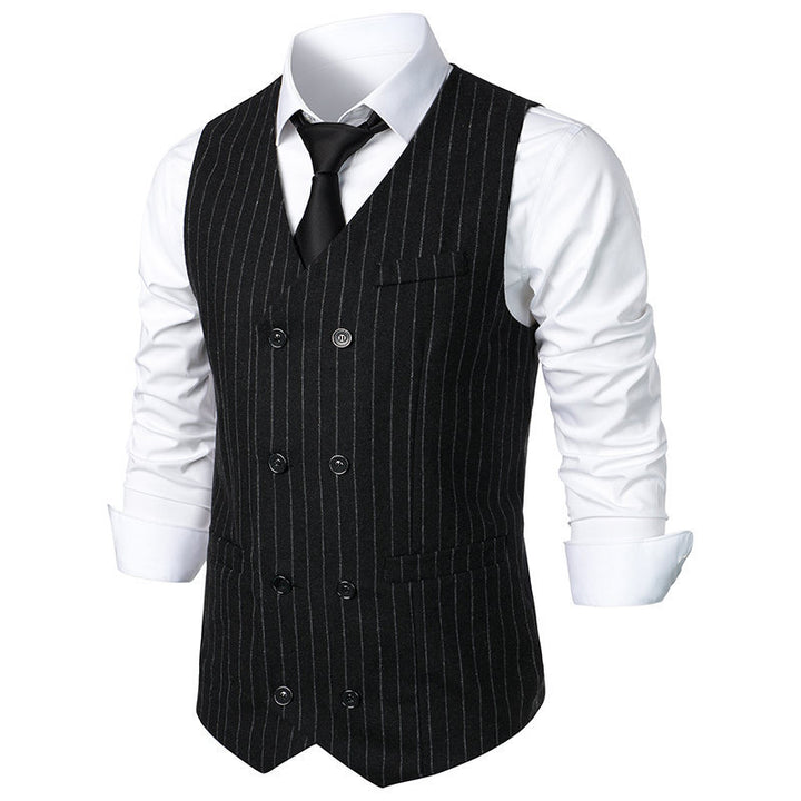 Herrar elegant kostymväst i klassisk pinstripe-design med praktiska fickor Mirla-Eva Jonsson