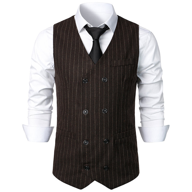 Herrar elegant kostymväst i klassisk pinstripe-design med praktiska fickor Mirla-Eva Jonsson