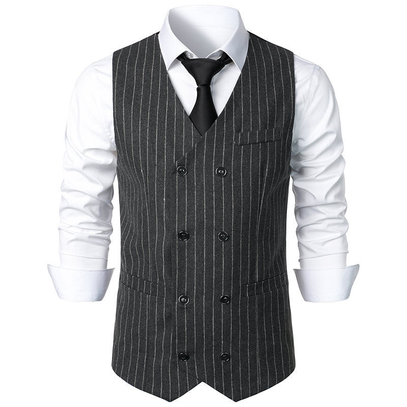 Herrar elegant kostymväst i klassisk pinstripe-design med praktiska fickor Mirla-Eva Jonsson