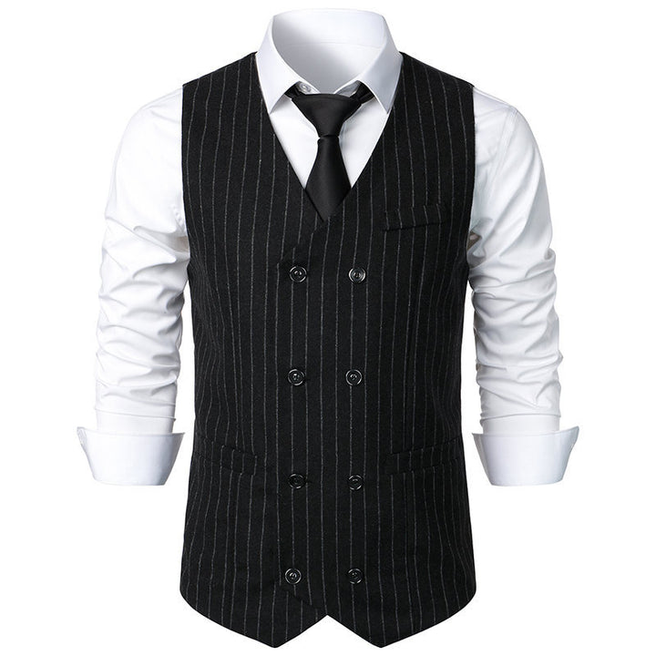 Herrar elegant kostymväst i klassisk pinstripe-design med praktiska fickor Mirla-Eva Jonsson