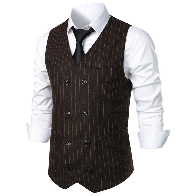 Herrar elegant kostymväst i klassisk pinstripe-design med praktiska fickor Mirla-Eva Jonsson