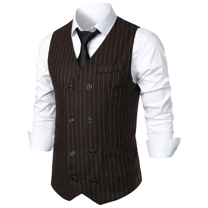 Herrar elegant kostymväst i klassisk pinstripe-design med praktiska fickor Mirla-Eva Jonsson