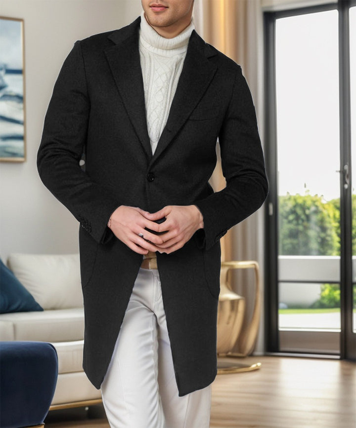 Herrar elegant, längre ullkappa Mirla-Eva Jonsson