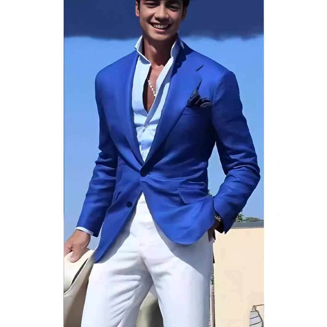 Herrar elegant lin blazer med smal passform Mirla-Eva Jonsson