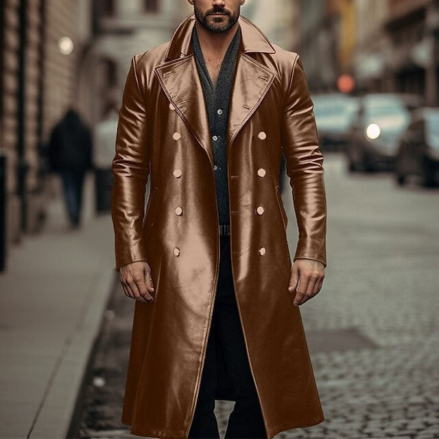 Herrar elegant och glänsande trenchcoat Mirla-Eva Jonsson