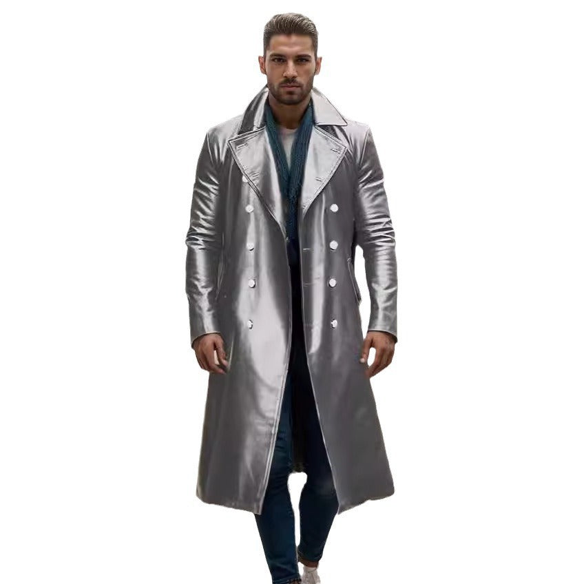 Herrar elegant och glänsande trenchcoat Mirla-Eva Jonsson