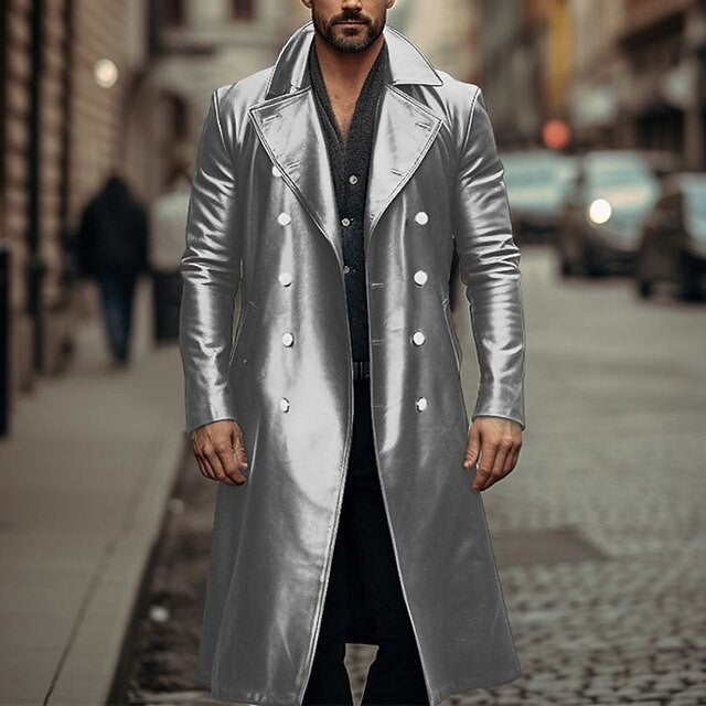 Herrar elegant och glänsande trenchcoat Mirla-Eva Jonsson