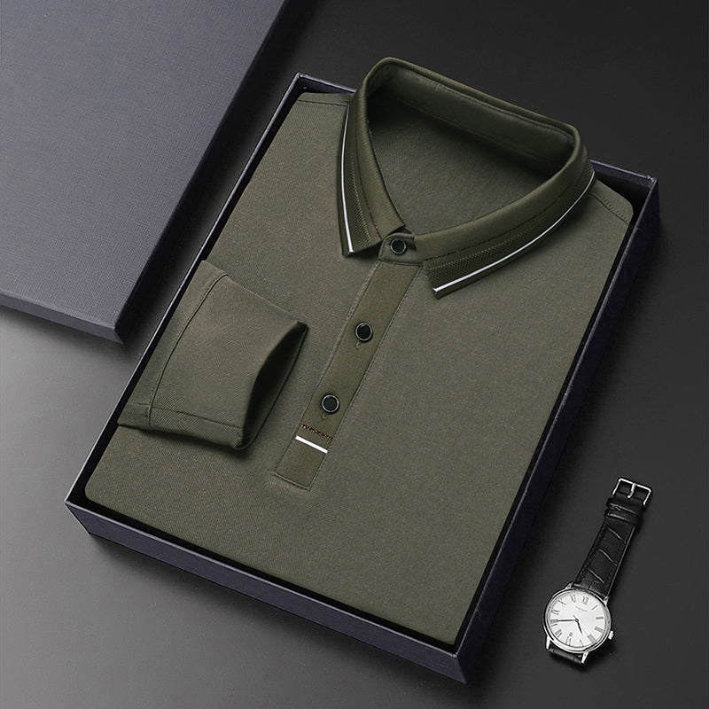 Herrar elegant poloshirt med strukturerad krage och stiliga detaljer Eva Jonsson-Eva Jonsson