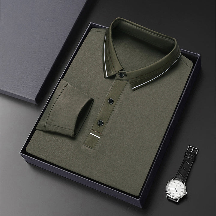 Herrar elegant poloshirt med strukturerad krage och stiliga detaljer Eva Jonsson-Eva Jonsson