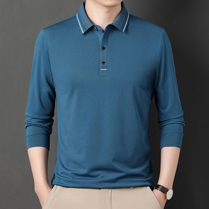 Herrar elegant poloshirt med strukturerad krage och stiliga detaljer Eva Jonsson-Eva Jonsson