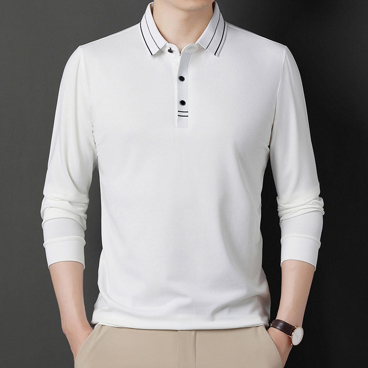 Herrar elegant poloshirt med strukturerad krage och stiliga detaljer Mirla-Eva Jonsson