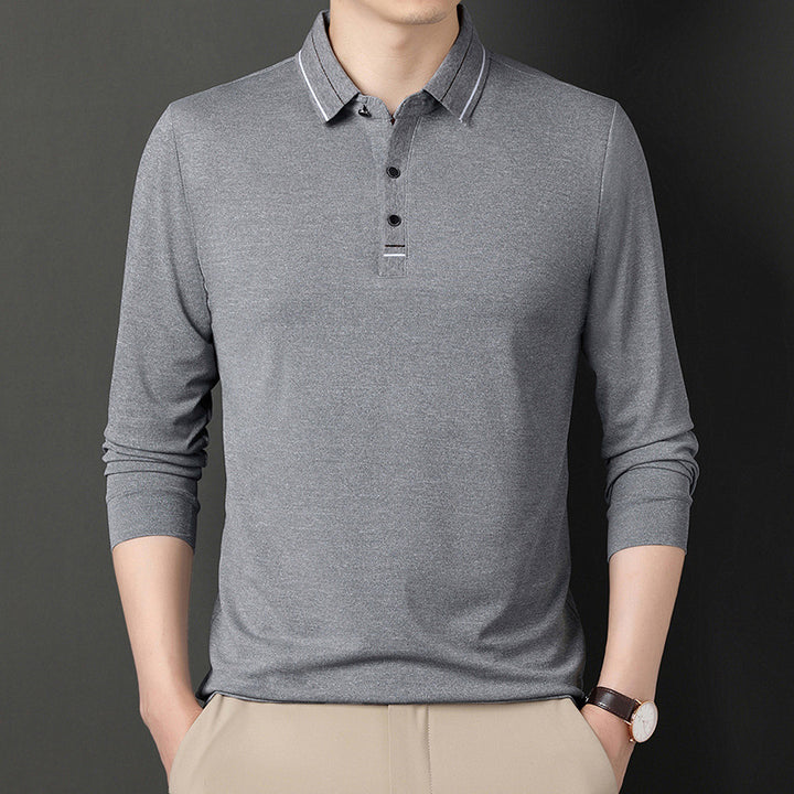 Herrar elegant poloshirt med strukturerad krage och stiliga detaljer Mirla-Eva Jonsson