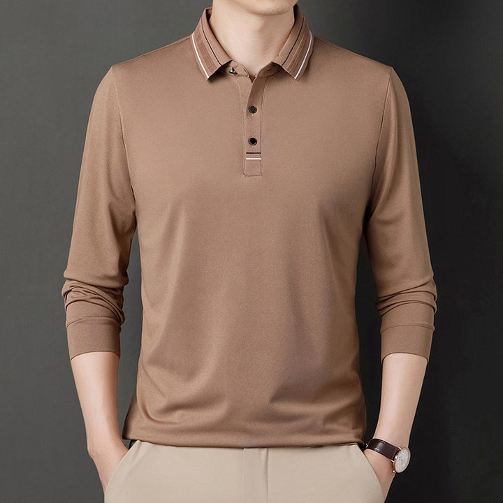 Herrar elegant poloshirt med strukturerad krage och stiliga detaljer Mirla-Eva Jonsson