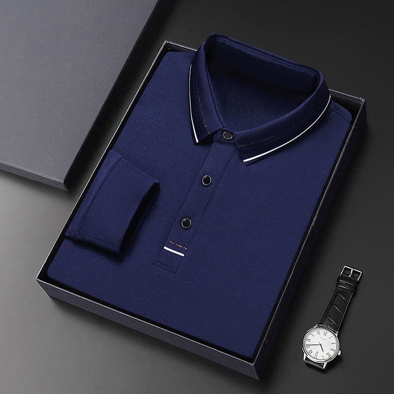 Herrar elegant poloshirt med strukturerad krage och stiliga detaljer Mirla-Eva Jonsson