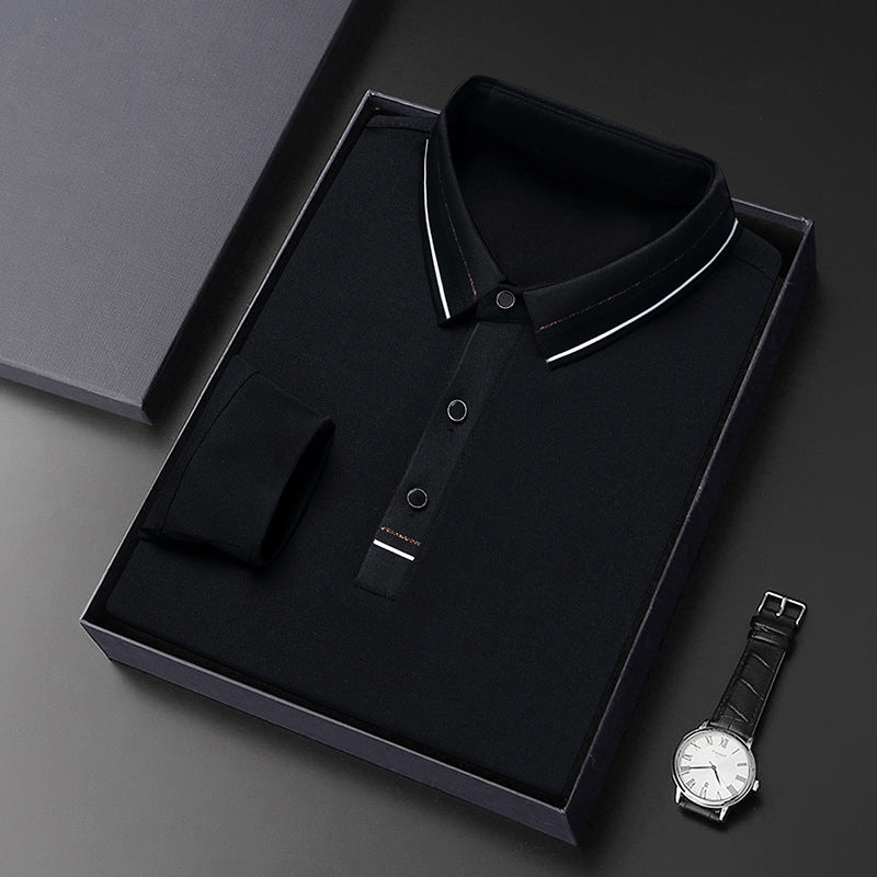Herrar elegant poloshirt med strukturerad krage och stiliga detaljer Mirla-Eva Jonsson