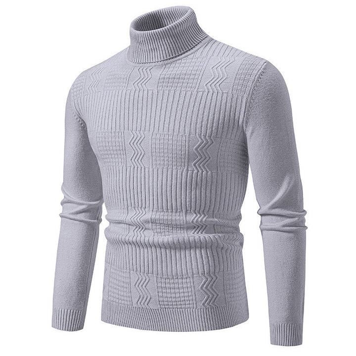 Herrar elegant rullkragetröja med strukturerad design Mirla-Eva Jonsson
