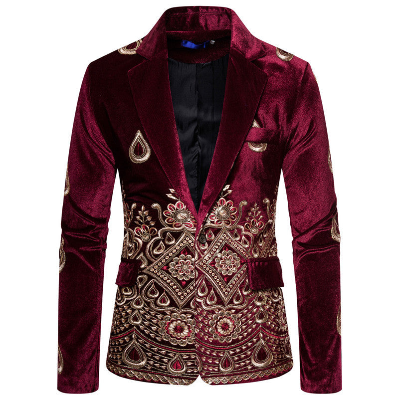 Herrar elegant sammet blazer med avancerade dekorationer Mirla-Eva Jonsson