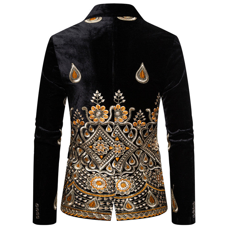 Herrar elegant sammet blazer med avancerade dekorationer Mirla-Eva Jonsson