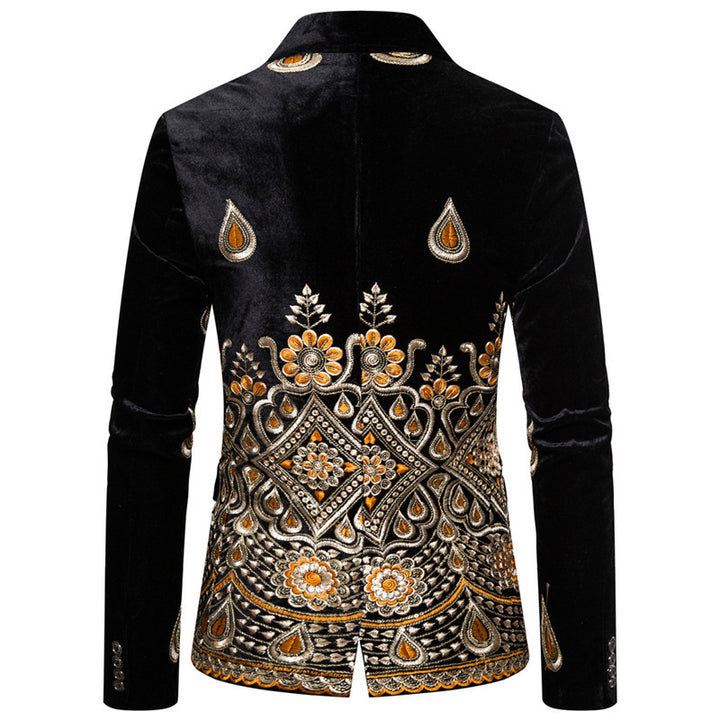 Herrar elegant sammet blazer med avancerade dekorationer Mirla-Eva Jonsson