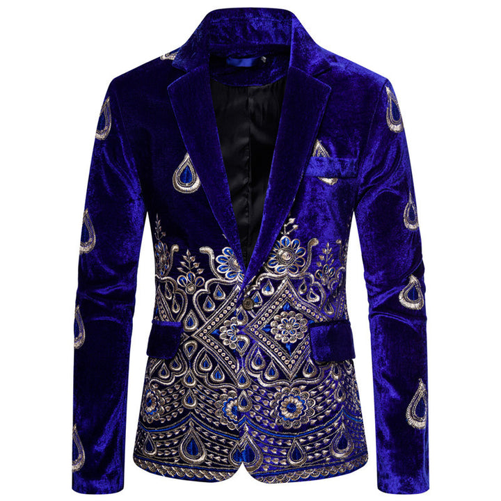 Herrar elegant sammet blazer med avancerade dekorationer Mirla-Eva Jonsson