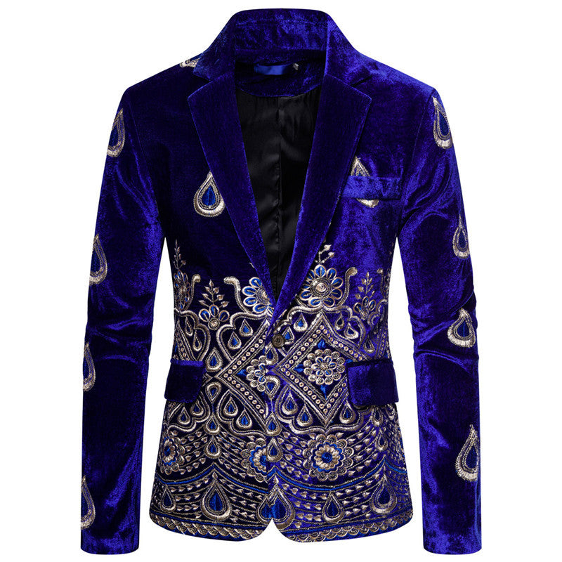 Herrar elegant sammet blazer med avancerade dekorationer Mirla-Eva Jonsson