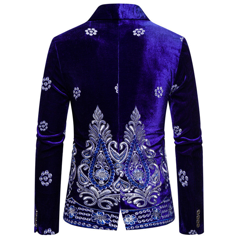 Herrar elegant sammet blazer med opulent broderi Mirla-Eva Jonsson