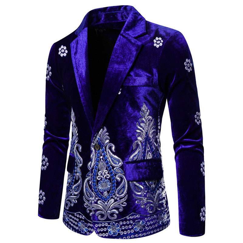 Herrar elegant sammet blazer med opulent broderi Mirla-Eva Jonsson