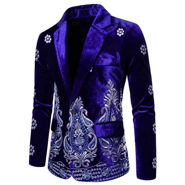 Herrar elegant sammet blazer med opulent broderi Mirla-Eva Jonsson