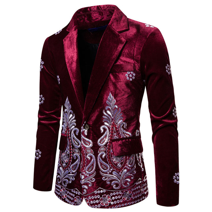 Herrar elegant sammet blazer med opulent broderi Mirla-Eva Jonsson