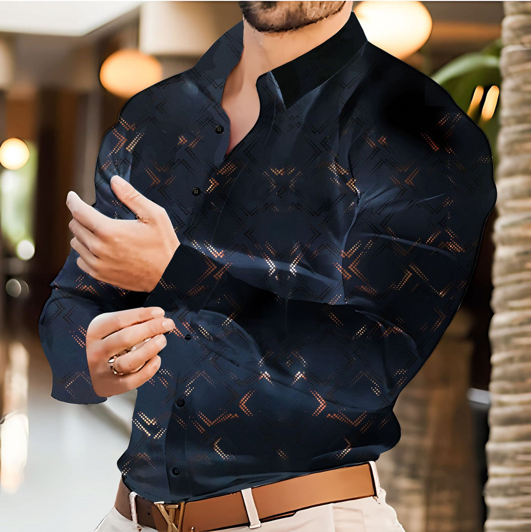 Herrar elegant skjortblus med strukturerad design Mirla-Eva Jonsson