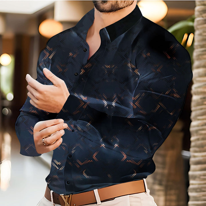 Herrar elegant skjortblus med strukturerad design Mirla-Eva Jonsson