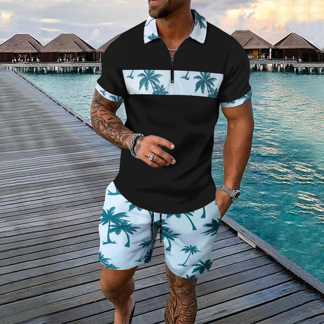 Herrar elegant snidat polo skjorta med shorts Mirla-Eva Jonsson