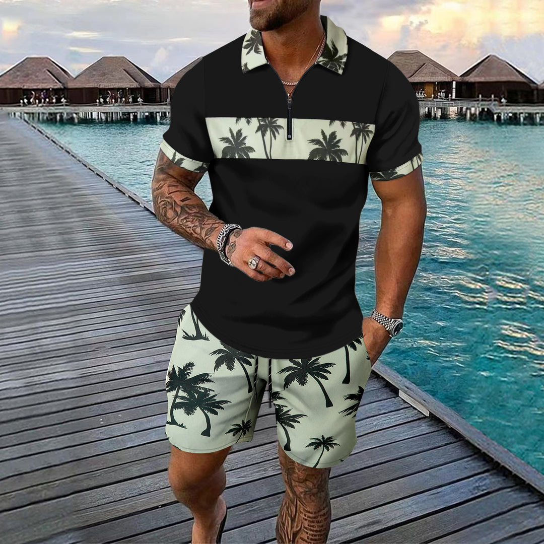 Herrar elegant snidat polo skjorta med shorts Mirla-Eva Jonsson