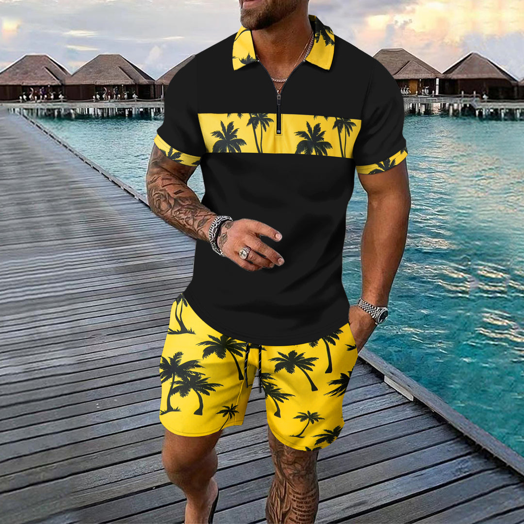 Herrar elegant snidat polo skjorta med shorts Mirla-Eva Jonsson