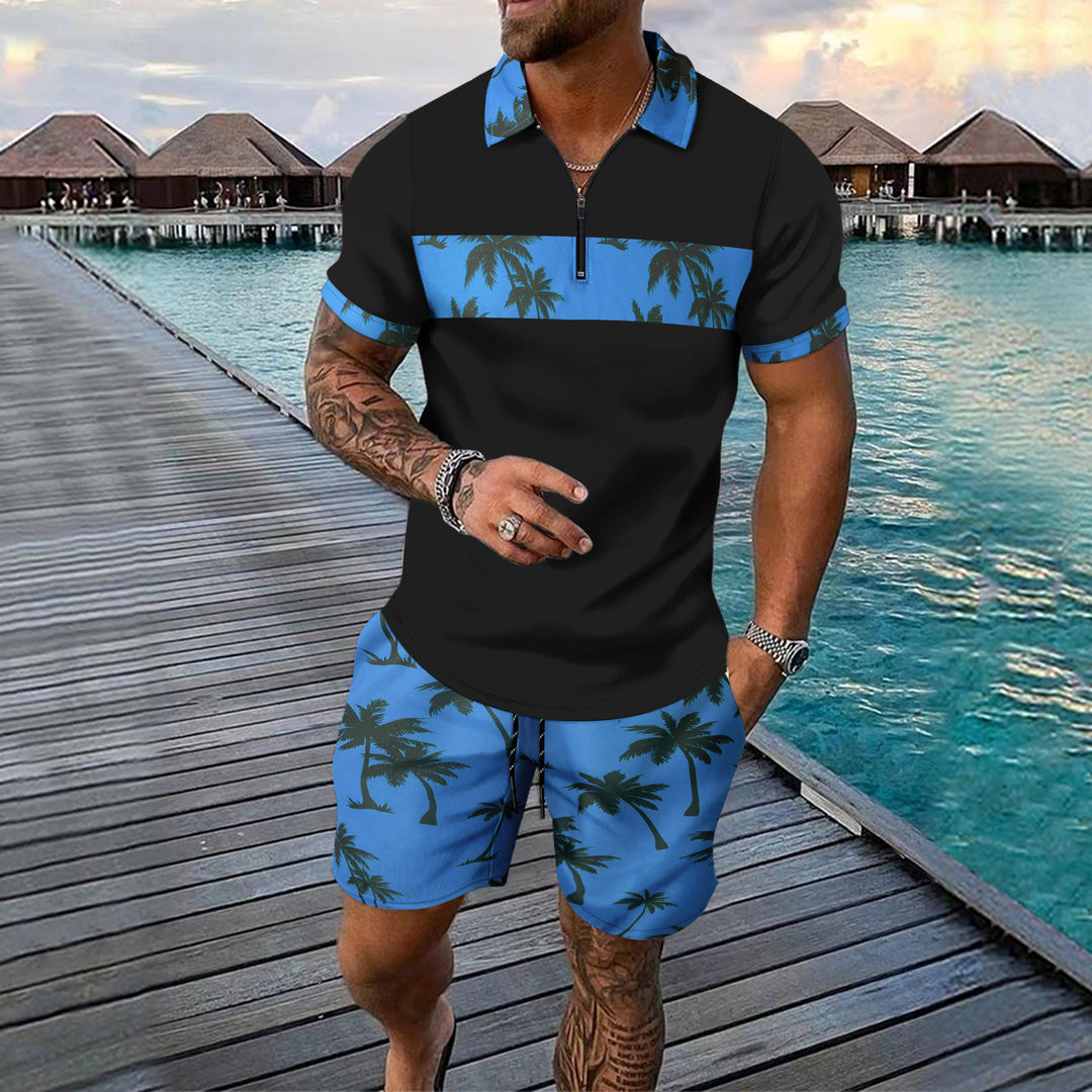 Herrar elegant snidat polo skjorta med shorts Mirla-Eva Jonsson