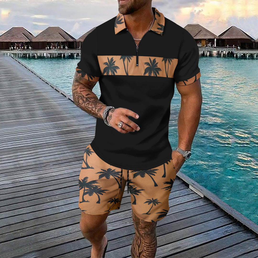 Herrar elegant snidat polo skjorta med shorts Mirla-Eva Jonsson