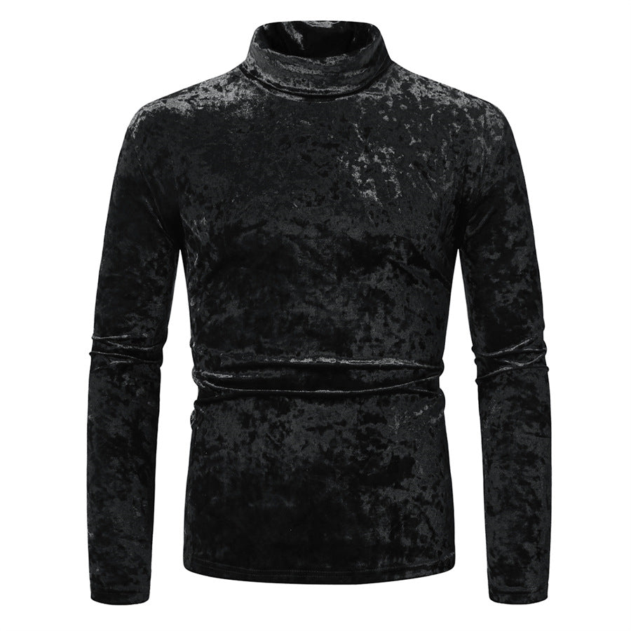 Herrar elegant ståkragepullover i lyxigt sammet Mirla-Eva Jonsson