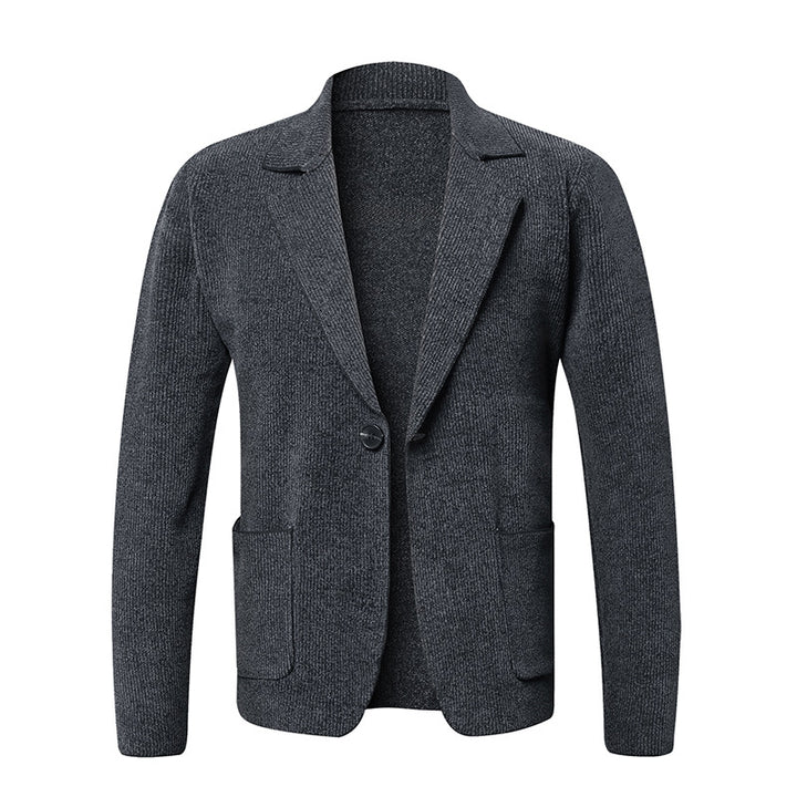 Herrar elegant stickad blazer med praktiska fickor Eva Jonsson-Eva Jonsson